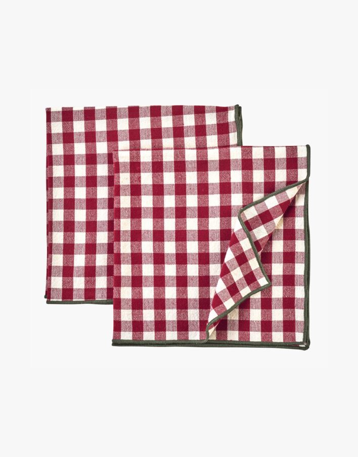 Kangaslautasliina, 2 kpl punainen - 45x45 cm punainen - 1
