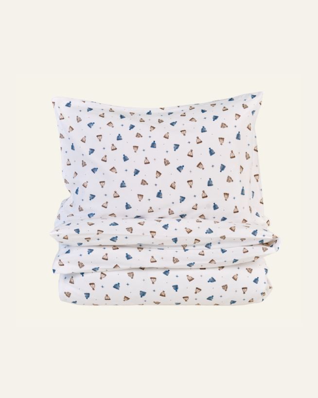 Flanellipussilakanasetti moniväri/sininen - 150x210+50x60 cm moniväri/sininen - 1