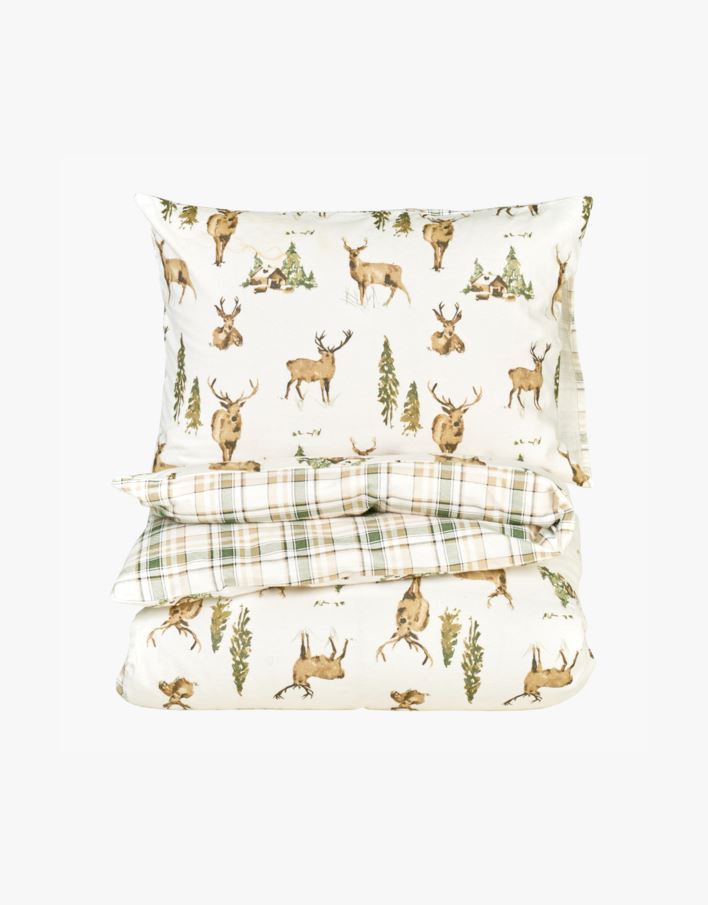 Flanellipussilakanasetti moniväri/vihreä - 150x210 cm moniväri/vihreä - 1