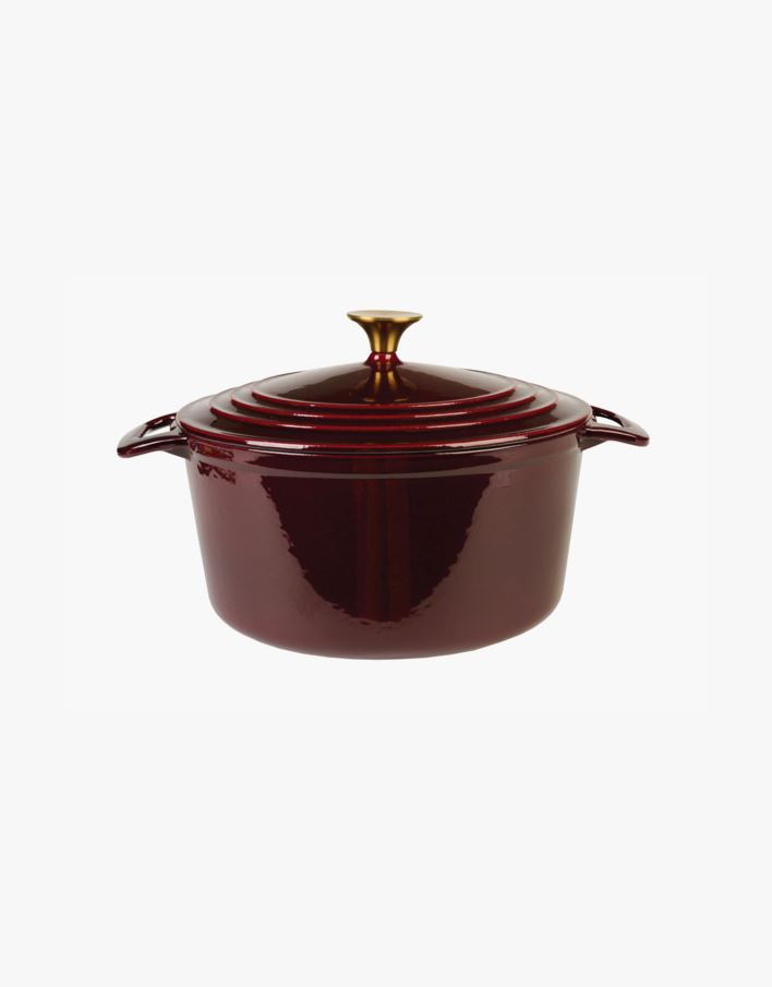 Valurautainen kattila pyöreä tummanpunainen - 4300ml tummanpunainen - 1