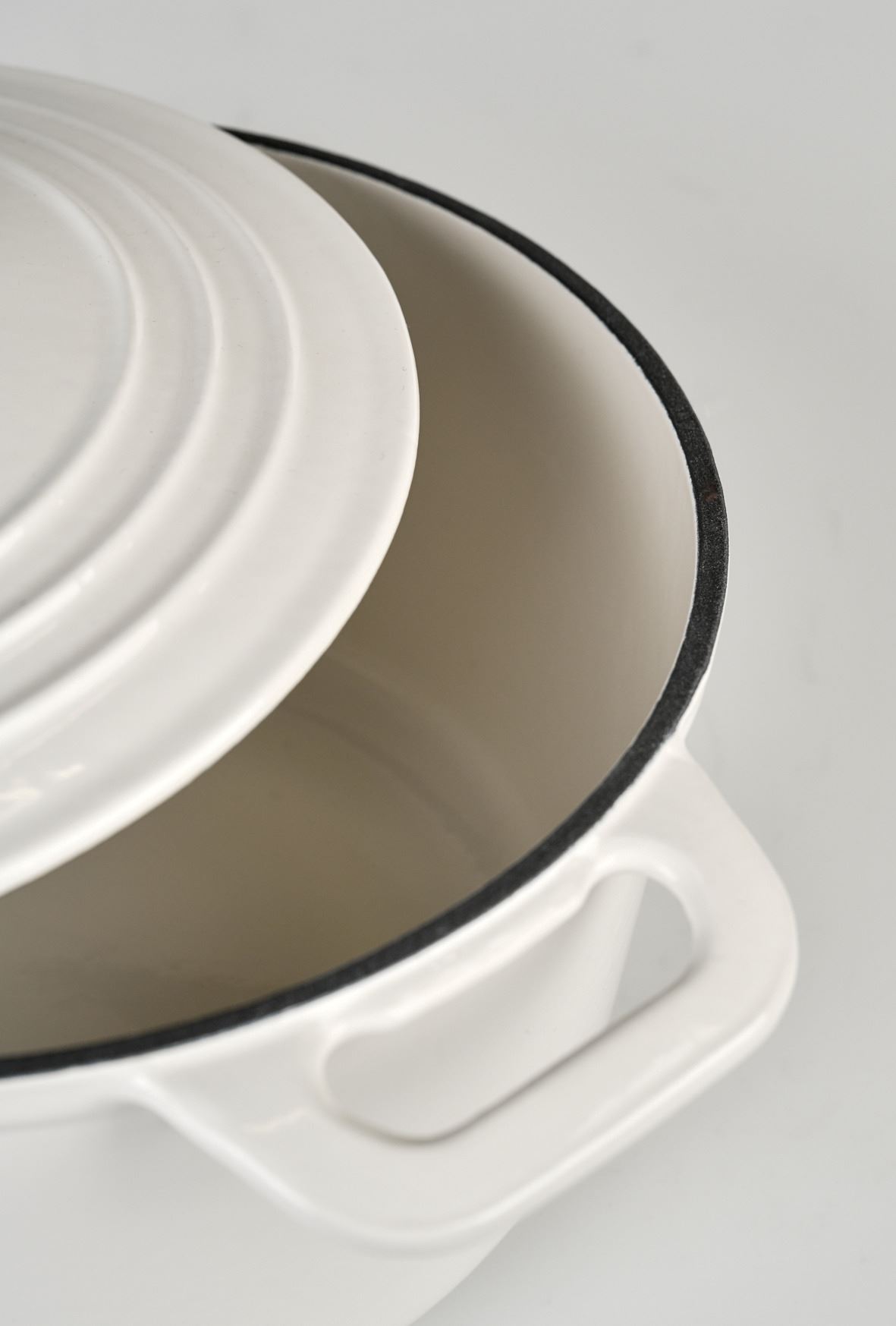 Valurautainen kattila pyöreä creme - 5