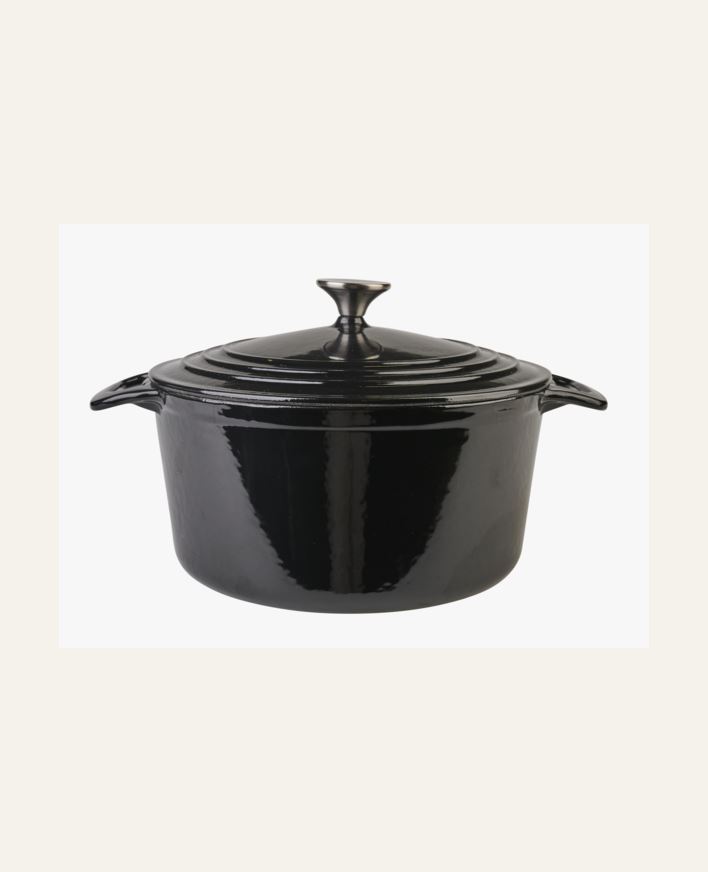 Valurautainen kattila pyöreä musta - 4300ml musta - 1