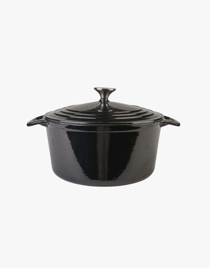 Valurautainen kattila pyöreä musta - 4300ml musta - 1