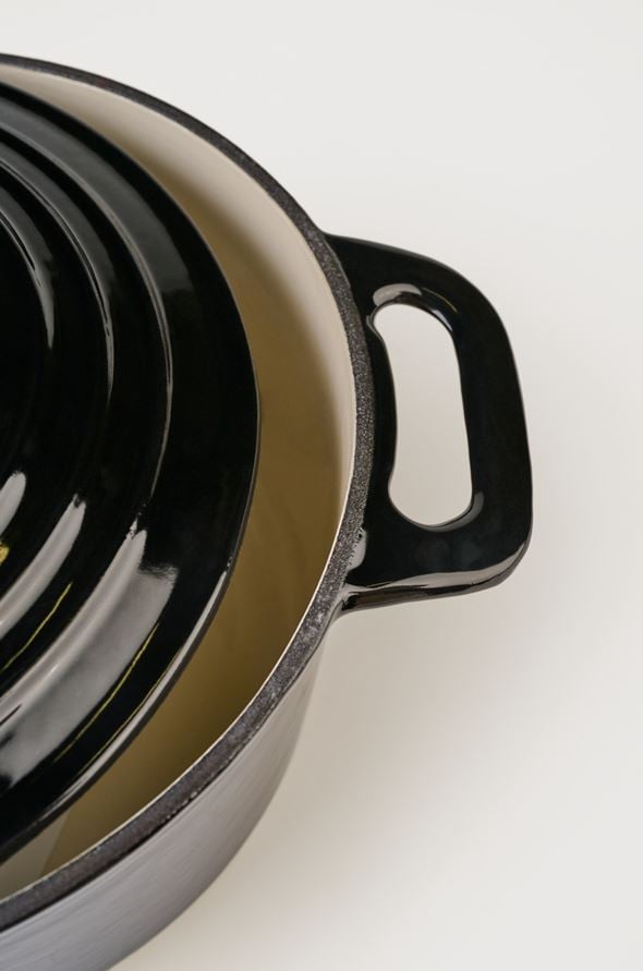 Valurautainen kattila pyöreä musta - 2