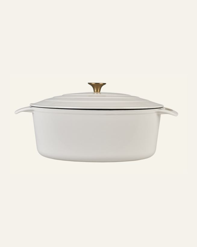 Valurautainen kattila soikea creme - 5800ml creme - 1