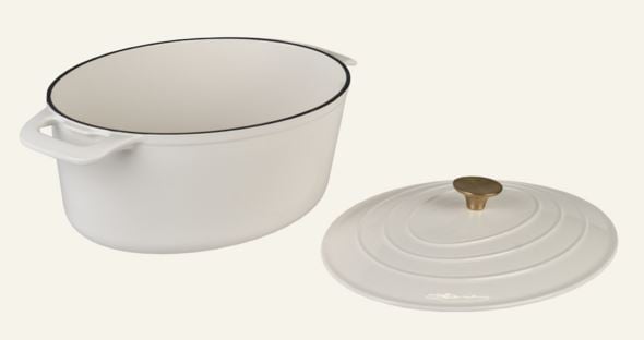 Valurautainen kattila soikea creme - 5