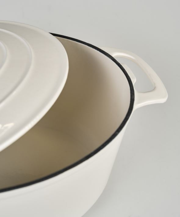 Valurautainen kattila soikea creme - 4