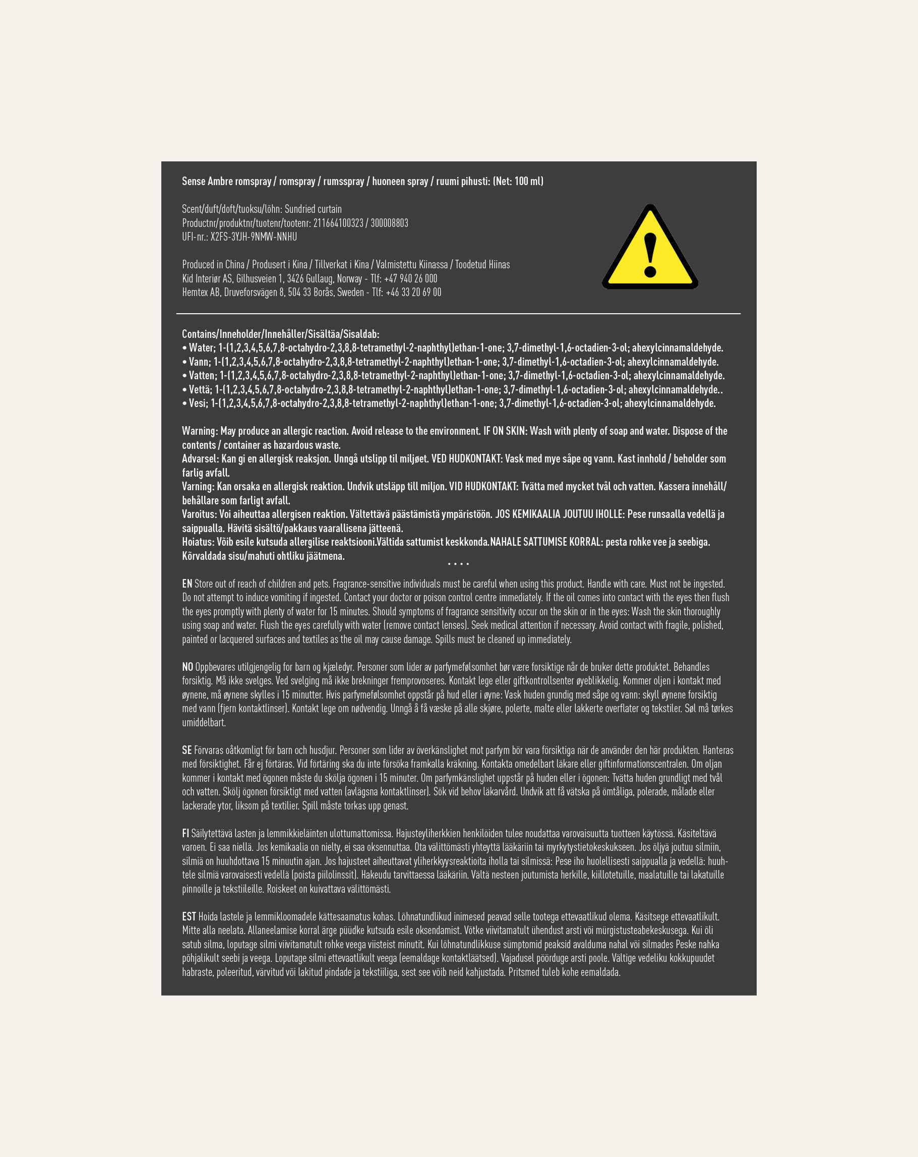 Tuoksuspray moniväri/beige - 6