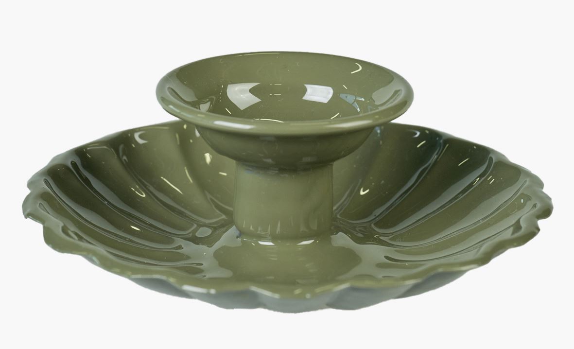 Kynttilänjalka vihreä - 12x12x4,5 cm vihreä - 1