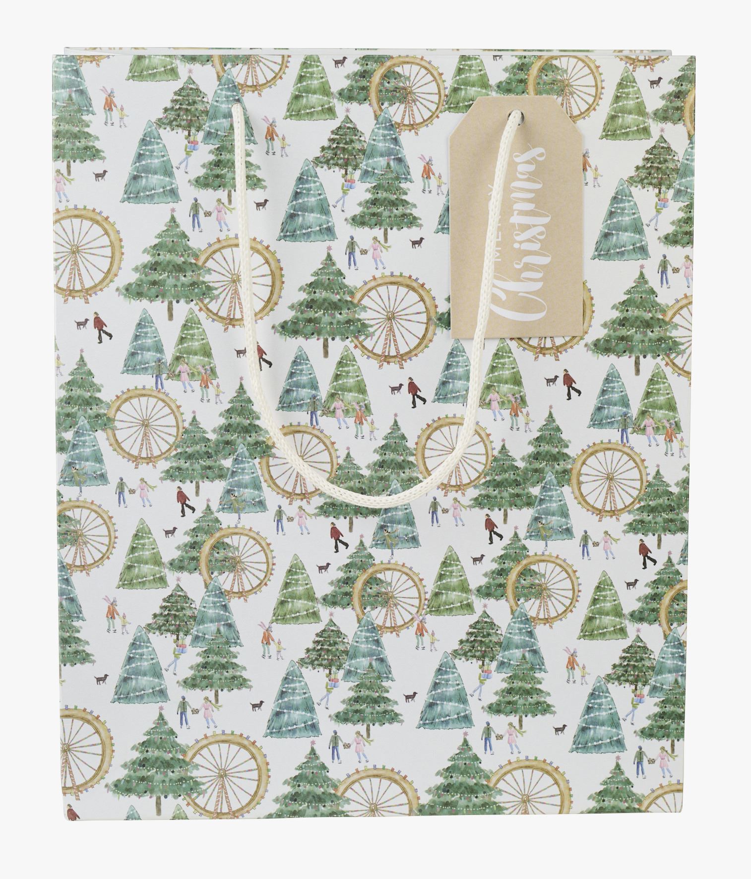 Lahjapussi moniväri/valkoinen - 24x29x10 cm moniväri/valkoinen - 1