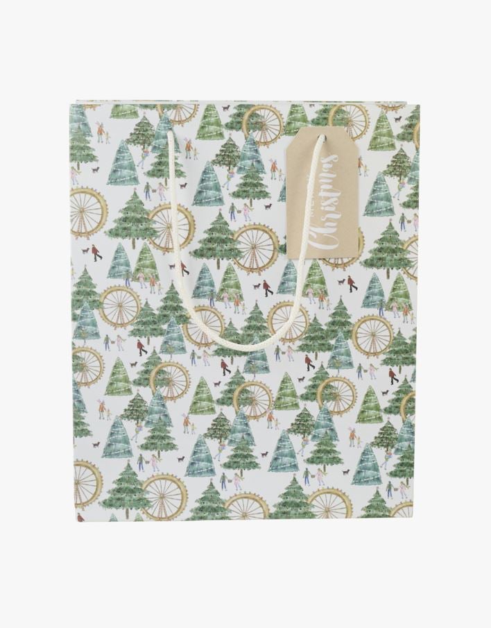 Lahjapussi moniväri/valkoinen - 24x29x10 cm moniväri/valkoinen - 1