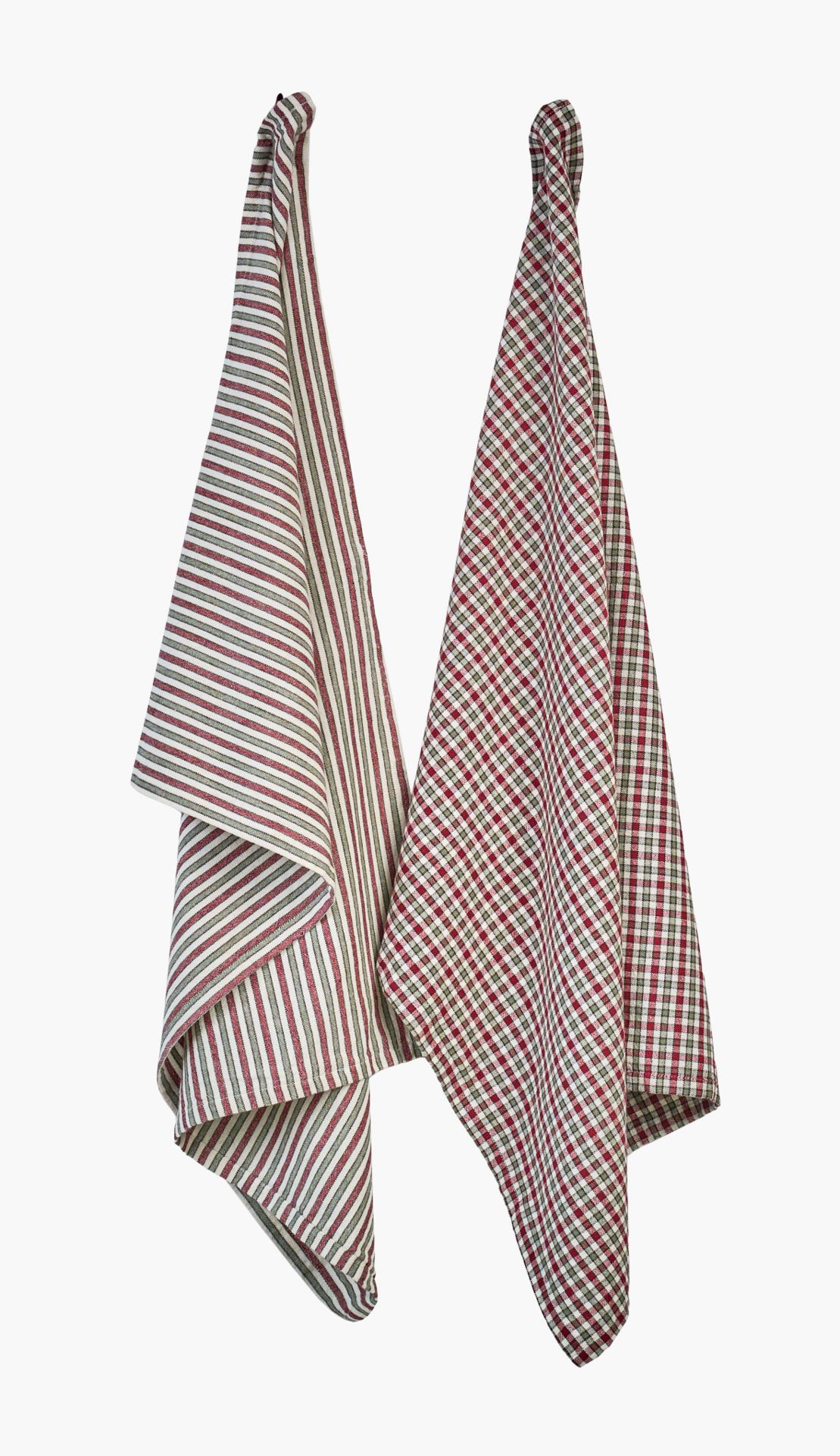 Keittiöpyyhe, 2 kpl punainen - 50x70 cm punainen - 1