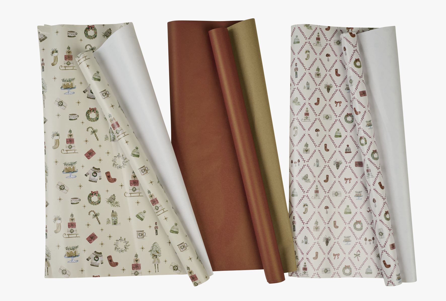 Lahjapaperi moniväri/punainen - 56cm x 4m moniväri/punainen - 1