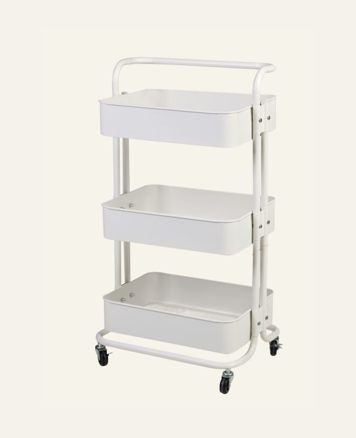Tarjoiluvaunu valkoinen - 44x36x83 cm valkoinen - 1