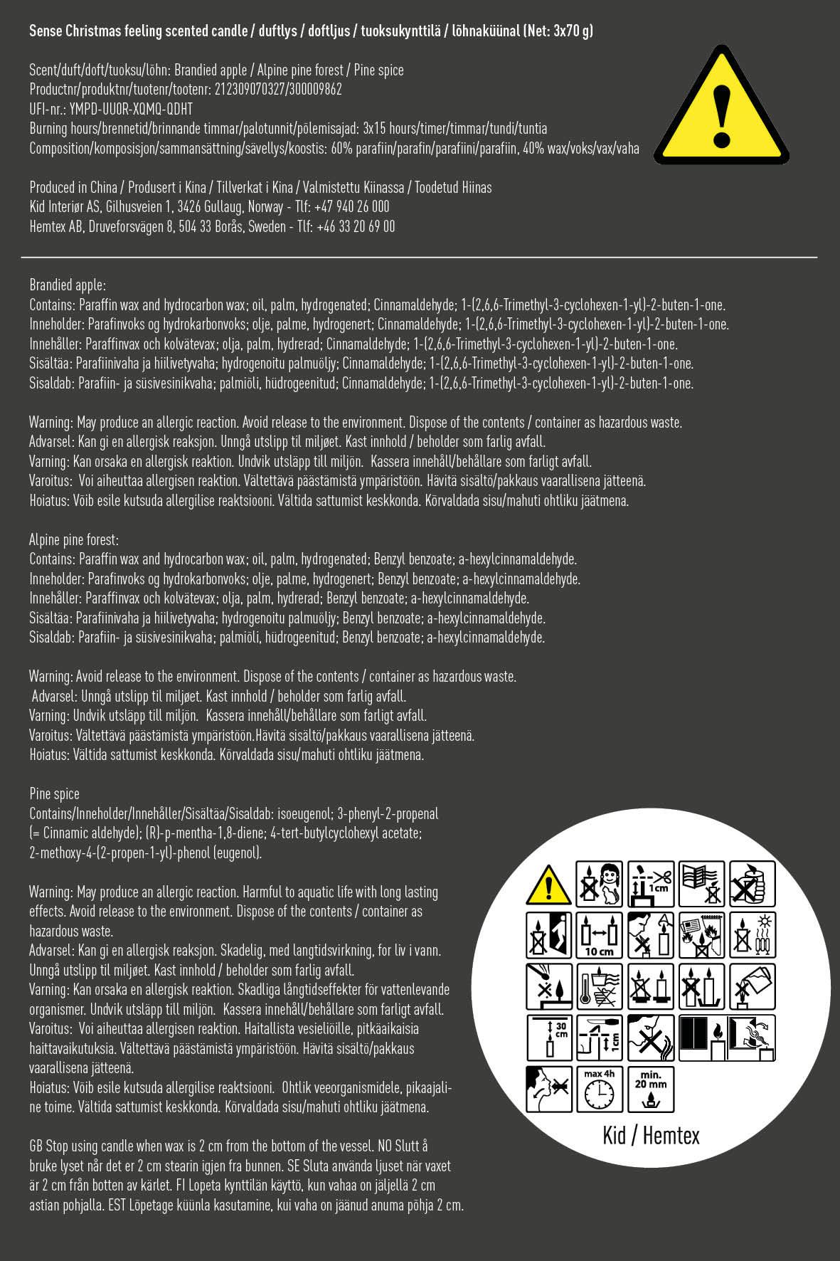 Tuoksukynttilä moniväri/punainen - 2