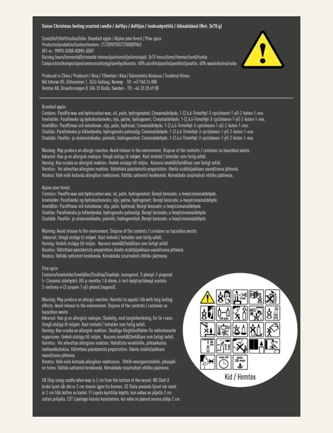 Tuoksukynttilä moniväri/punainen - 2