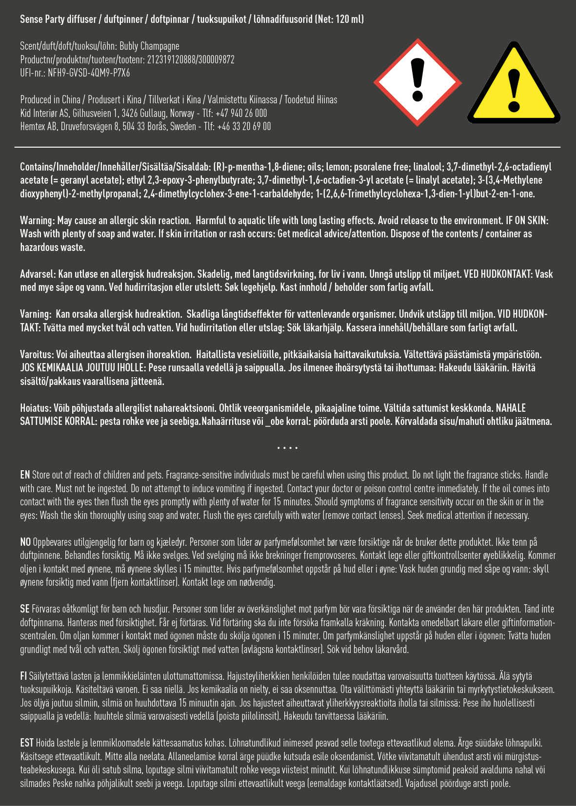 Huonetuoksu moniväri - 2