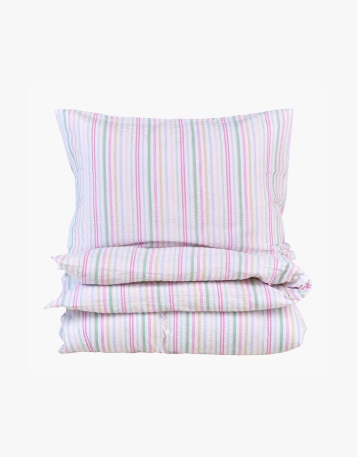 Pussilakanasetti lankavärjättyä kreppipuuvillaa moniväri - 150x210+50x60 cm moniväri - 1