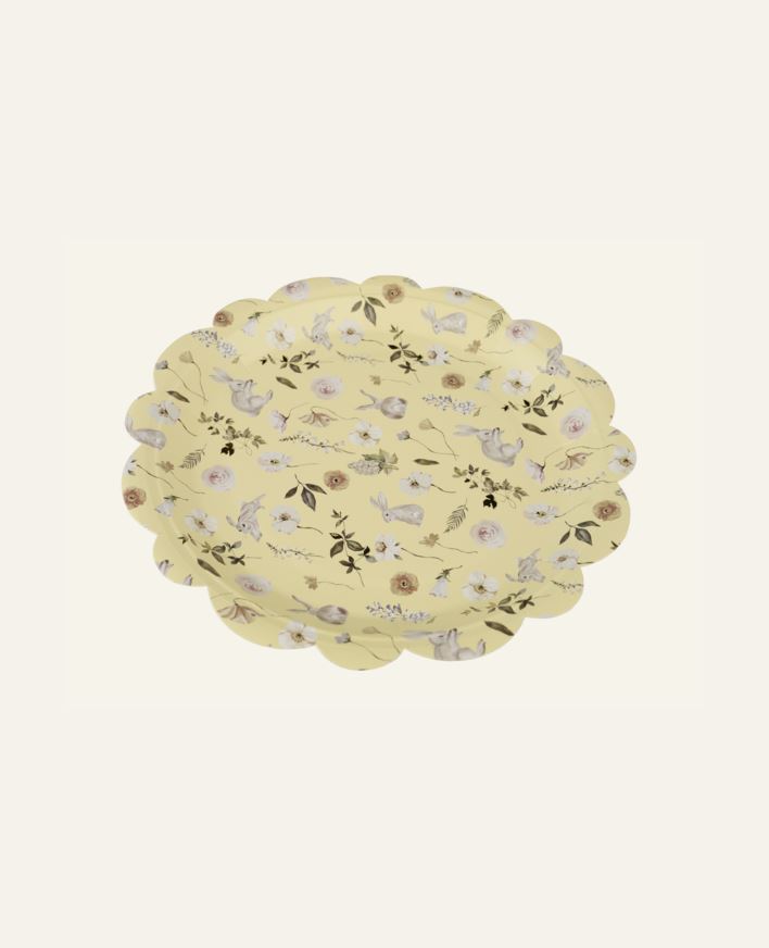 Pahvilautanen 8kpl moniväri/keltainen - ø22,5 cm moniväri/keltainen - 1