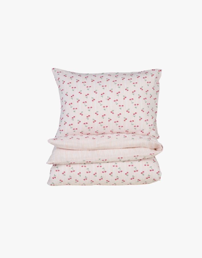 Pussilakanasetti kreppipuuvillaa koralli - 150x210 cm koralli - 1