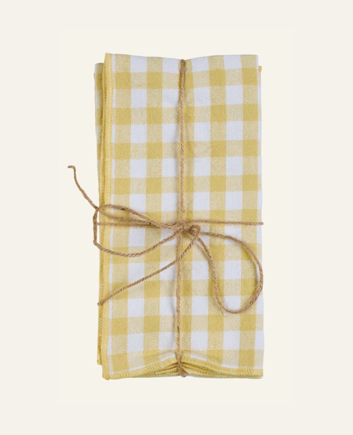 Kangaslautasliina, 2 kpl keltainen - 45x45 cm keltainen - 1