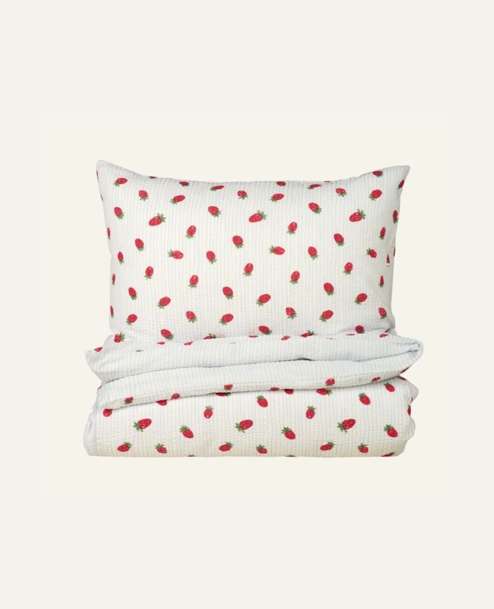 Pussilakanasetti kreppipuuvillaa vaaleansininen - 150x210 cm vaaleansininen - 1