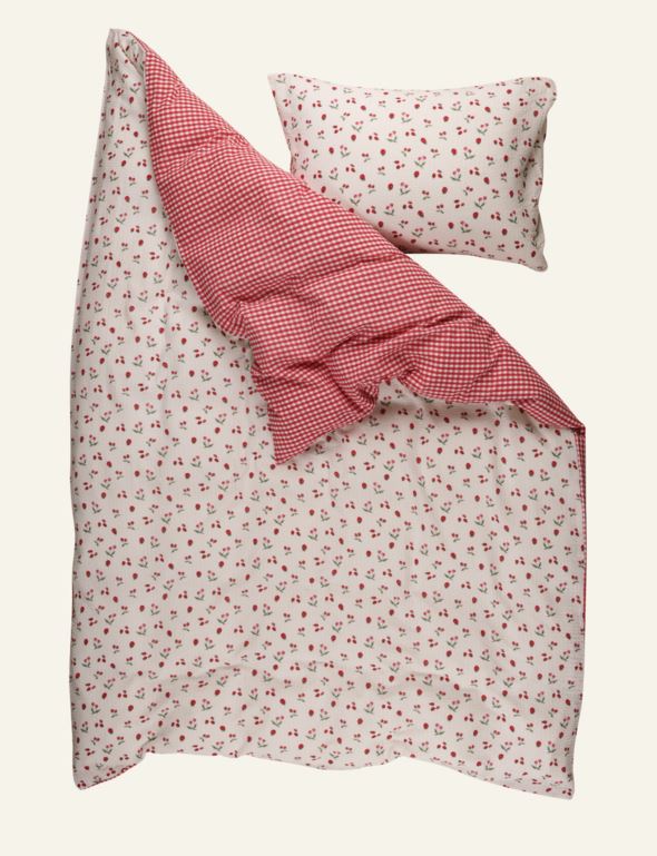 Pussilakanasetti kreppipuuvillaa punainen - 3