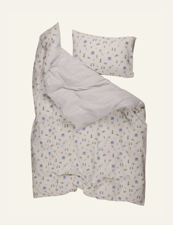 Pussilakanasetti moniväri/vihreä - 2