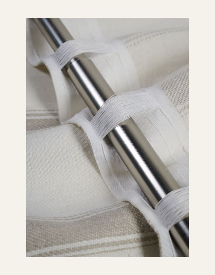 Pellavaverho moniväri/valkoinen - 2