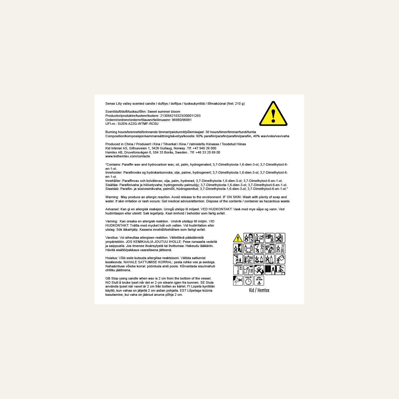 Tuoksukynttilä moniväri/beige - 4