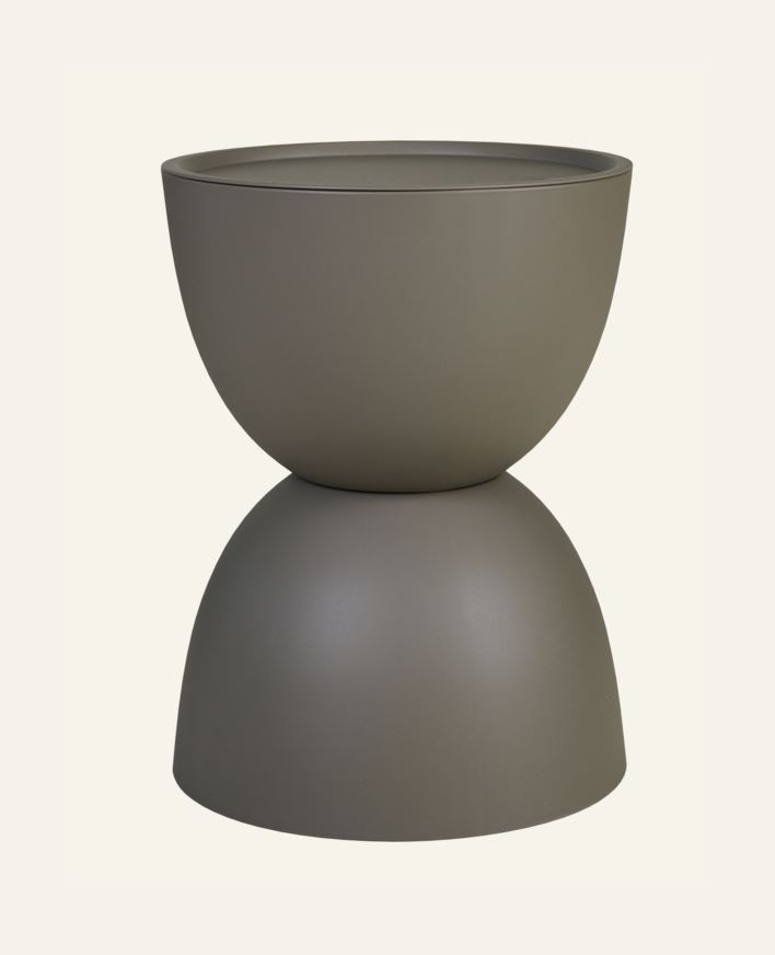 Puutarhapöytä harmaanruskea - ø34x45 cm harmaanruskea - 1