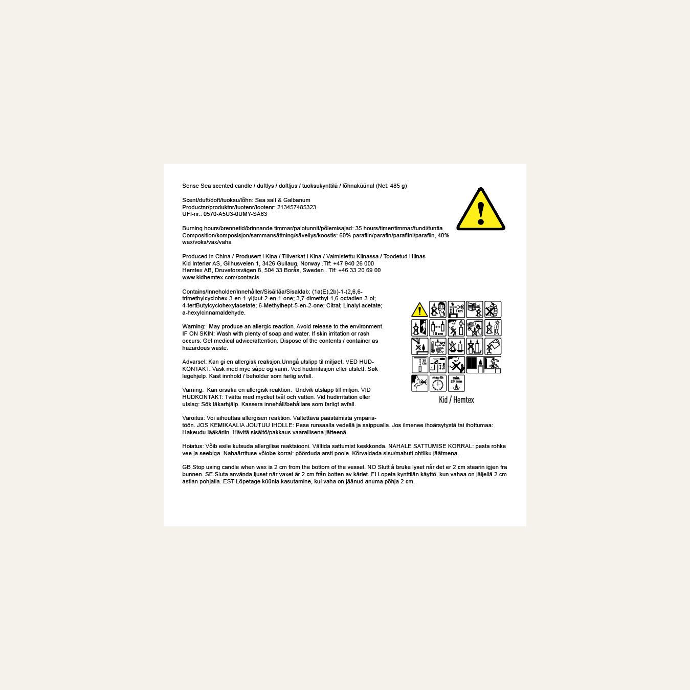 Tuoksukynttilä moniväri/beige - 3