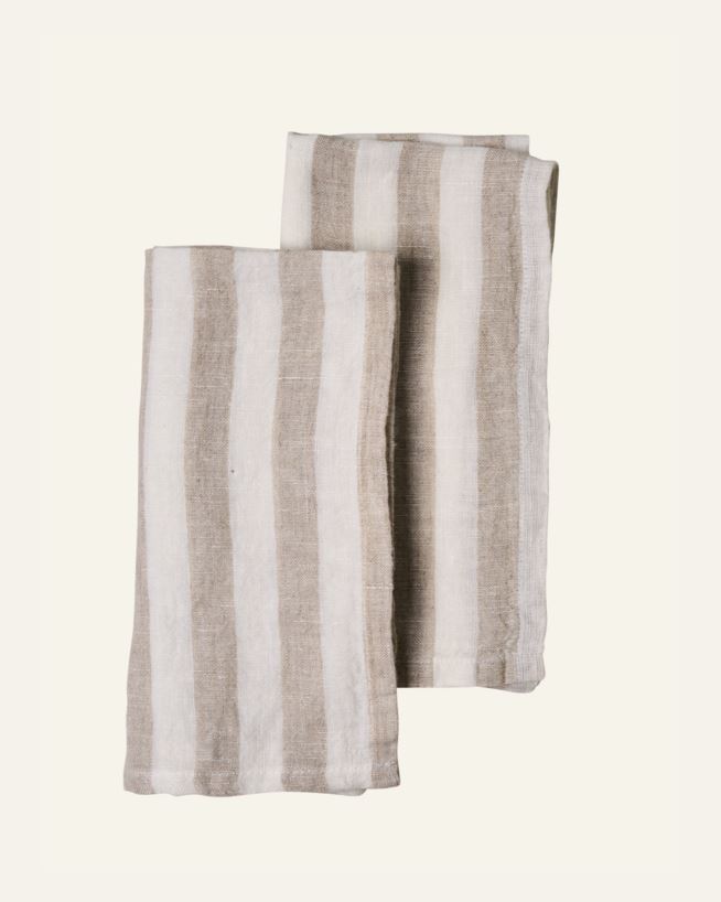 Pellavaservetti beige - 45x45 cm beige - 1