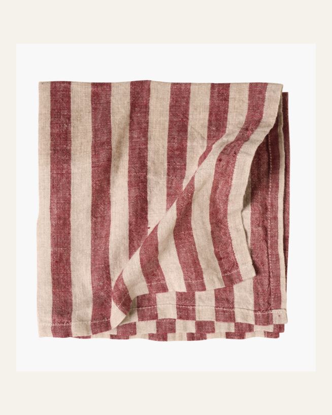 Pellavaservetti tummanpunainen - 45x45 cm tummanpunainen - 1