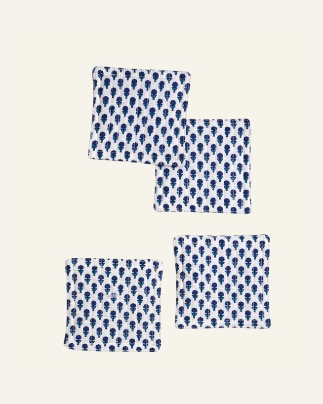 4kpl lasinalus sininen - 10x10 cm sininen - 1