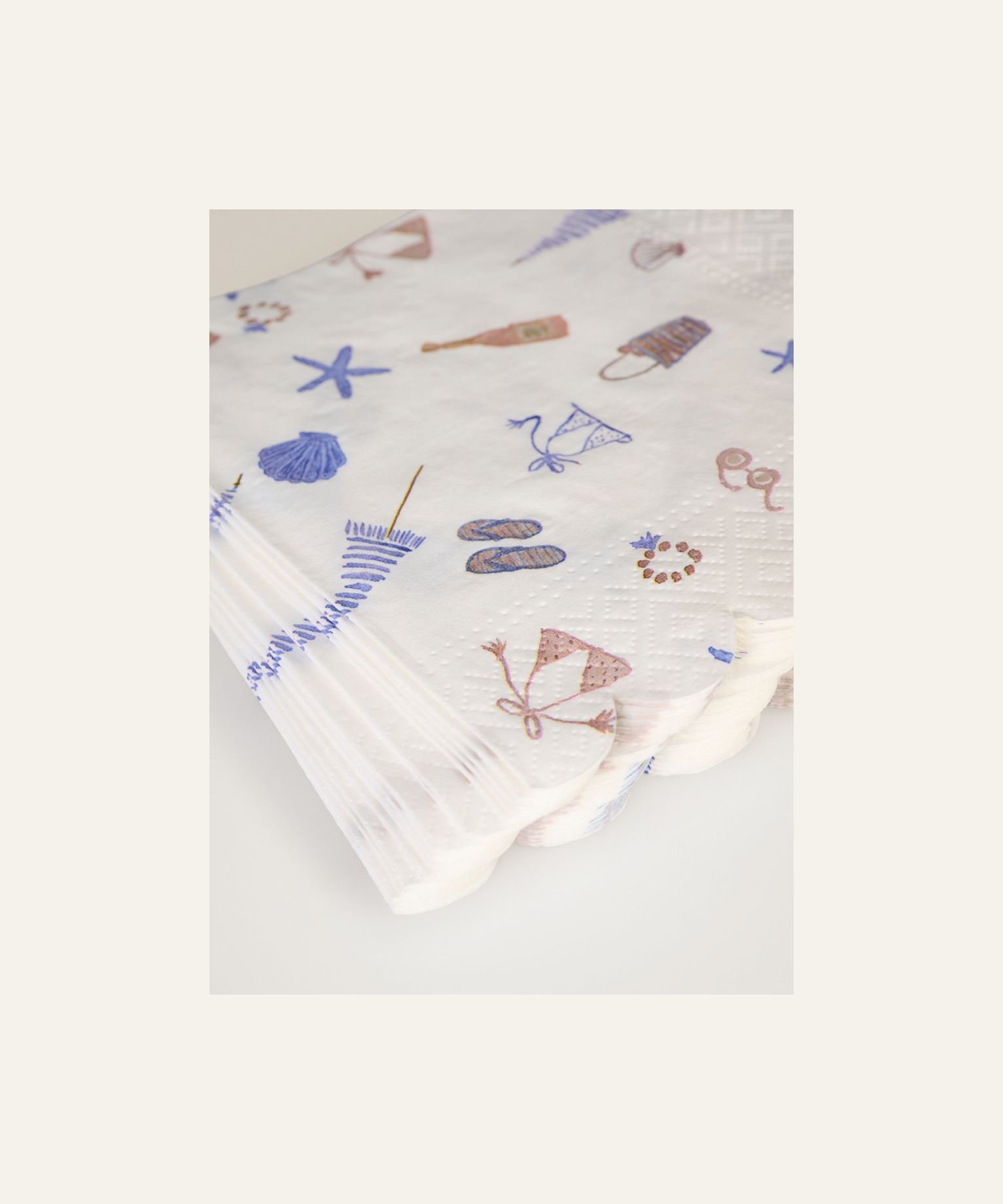 Paperiservetit moniväri/sininen - 2