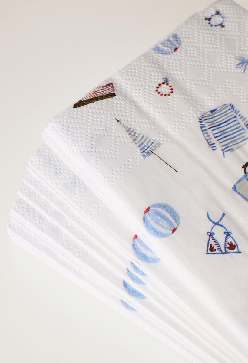 Ruokapaperiservetti moniväri/sininen - 3