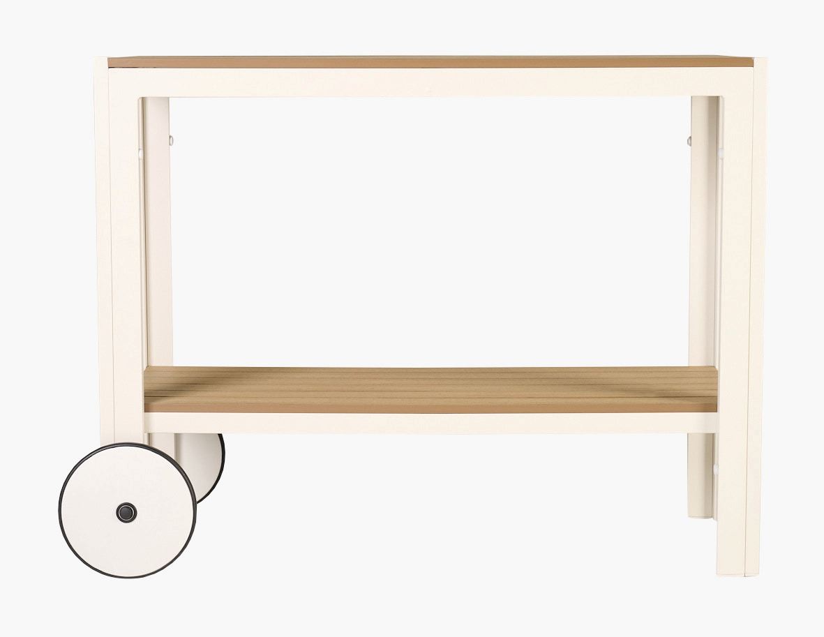 Tarjoiluvaunu luonnonvalkoinen - 100x45x74 cm luonnonvalkoinen - 1