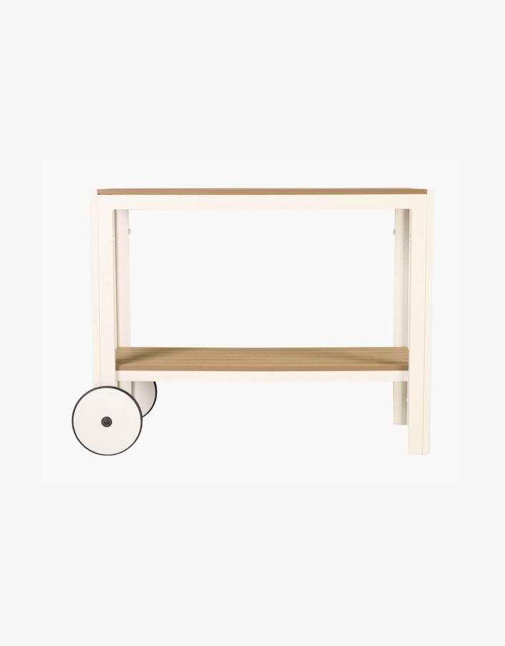Tarjoiluvaunu luonnonvalkoinen - 100x45x74 cm luonnonvalkoinen - 1