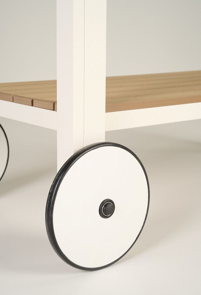 Tarjoiluvaunu luonnonvalkoinen - 3