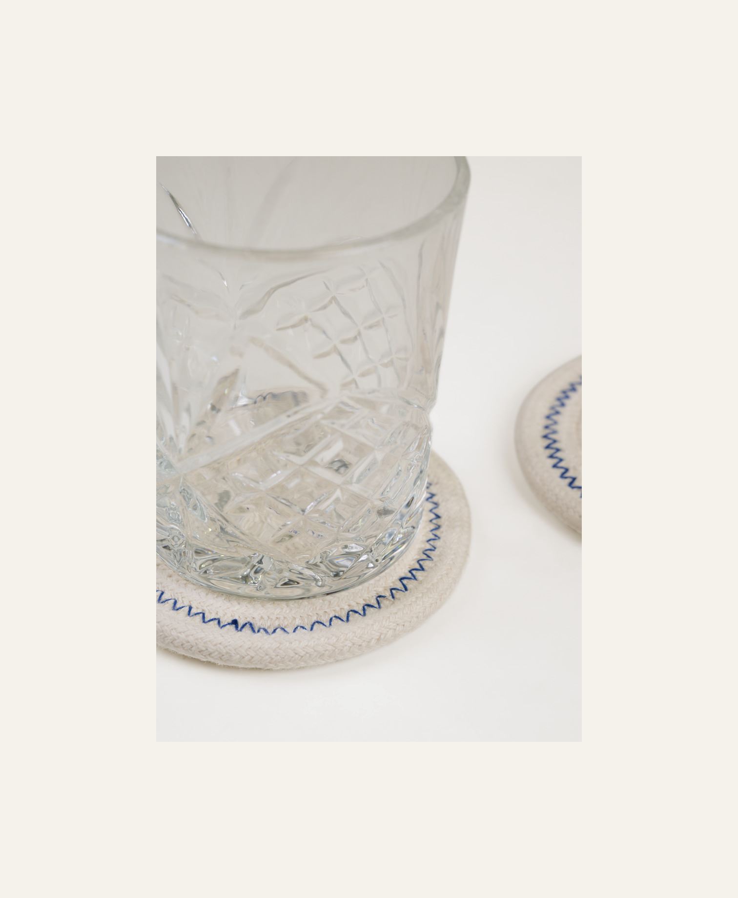 2kpl lasinalus luonnonvalkoinen - 2