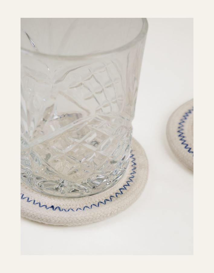 2kpl lasinalus luonnonvalkoinen - 2