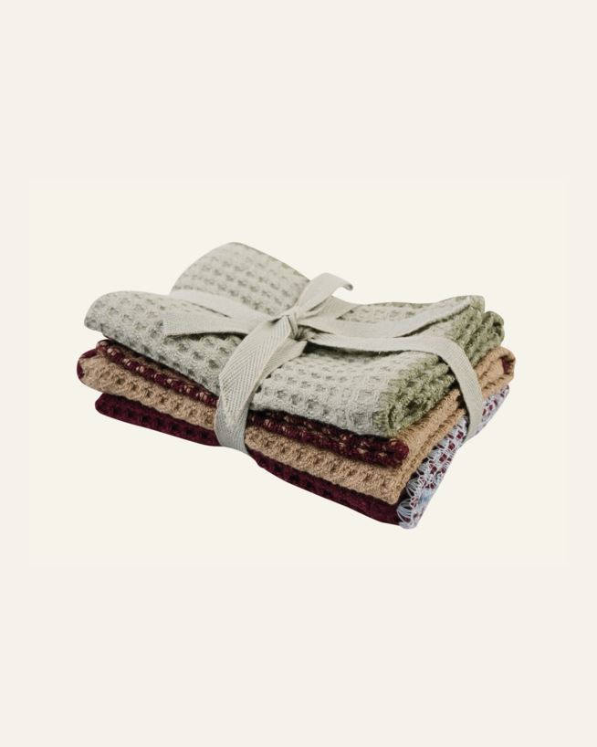 Pyyhe 3 kpl viininpunainen - 25x25 cm viininpunainen - 1