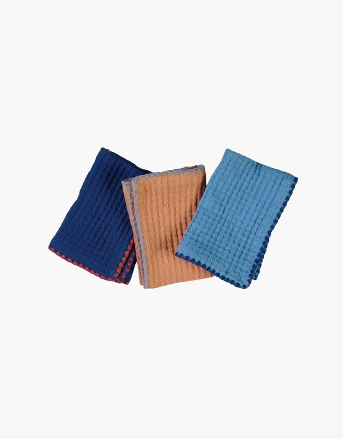Pyyhe 3 kpl sininen - 25x25 cm sininen - 1