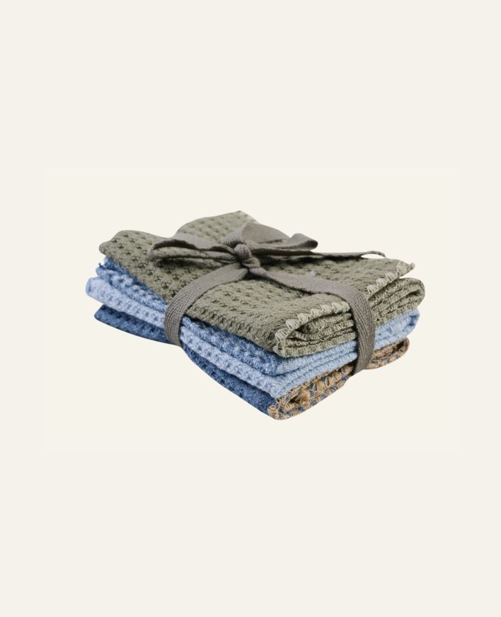 Pyyhe 3 kpl harmaasininen - 25x25 cm harmaasininen - 1