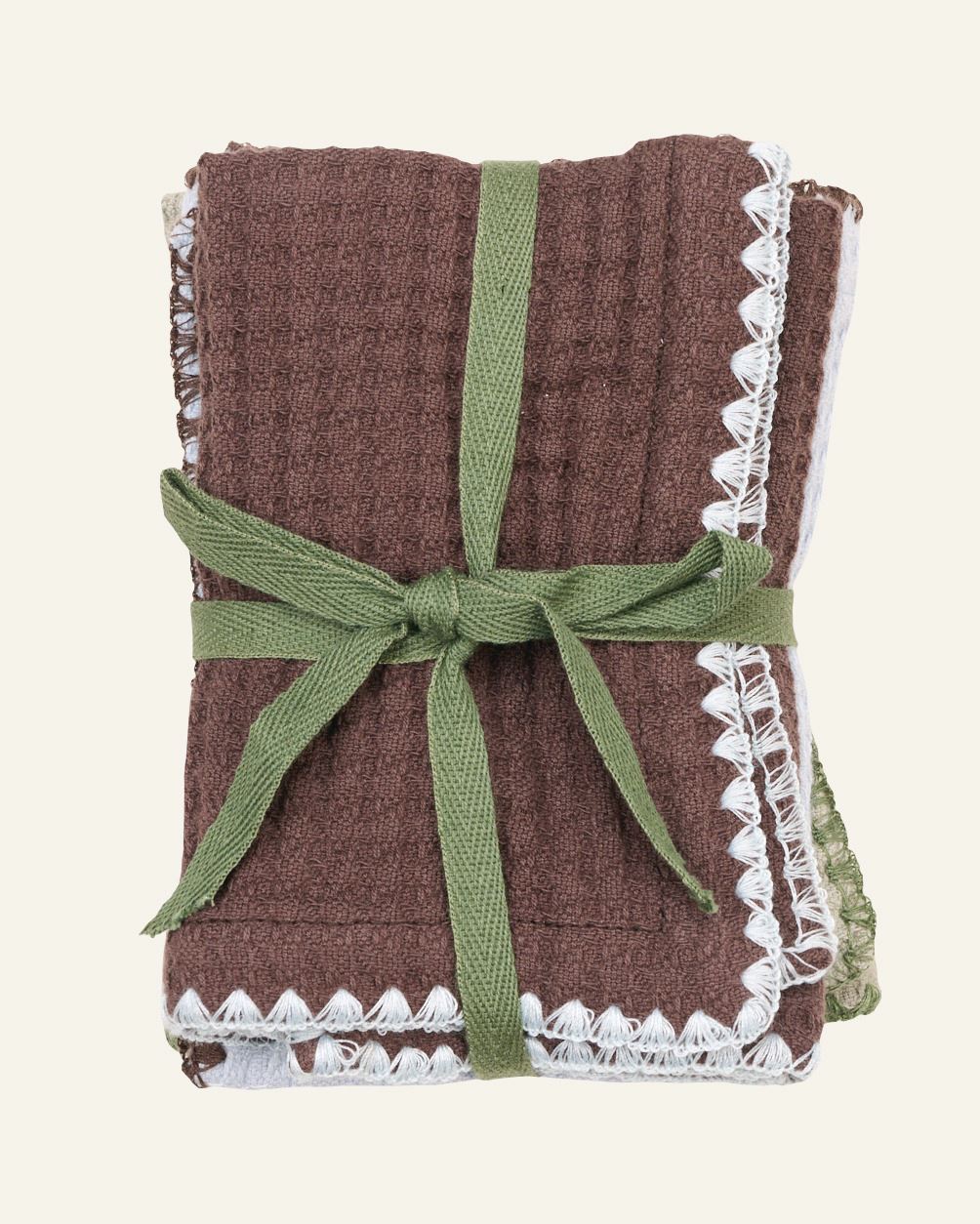 Pyyhe 3 kpl ruskea - 25x25 cm ruskea - 1