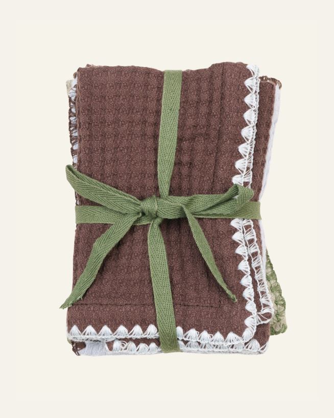 Pyyhe 3 kpl ruskea - 25x25 cm ruskea - 1