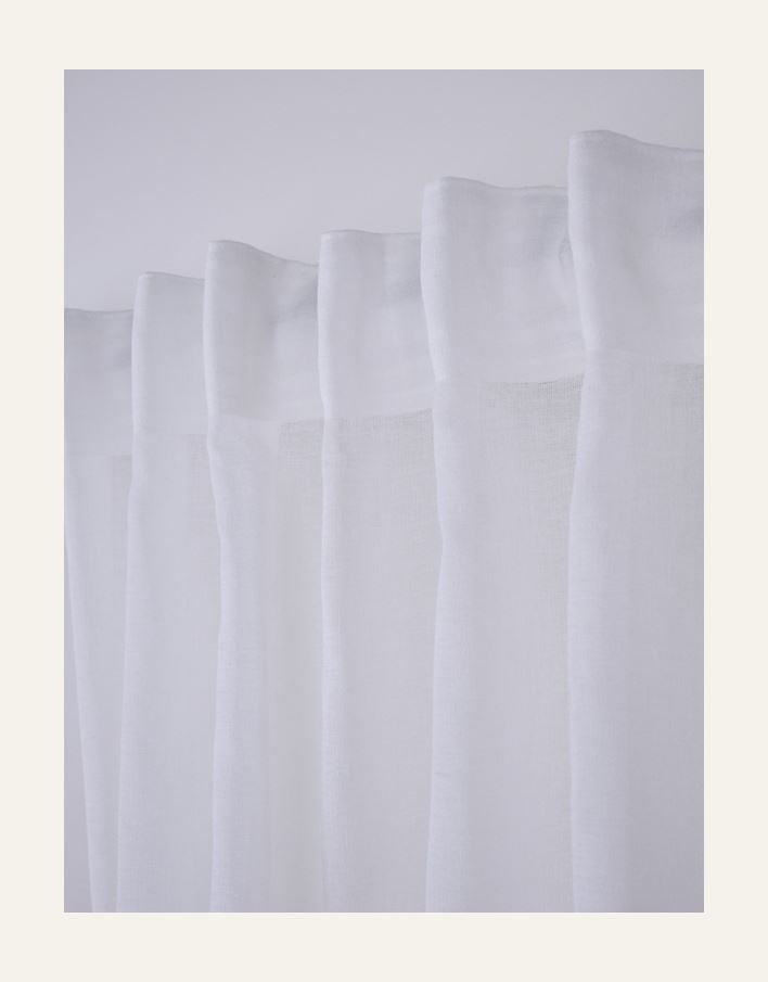 Erityisen leveä verho luonnonvalkoinen - 4