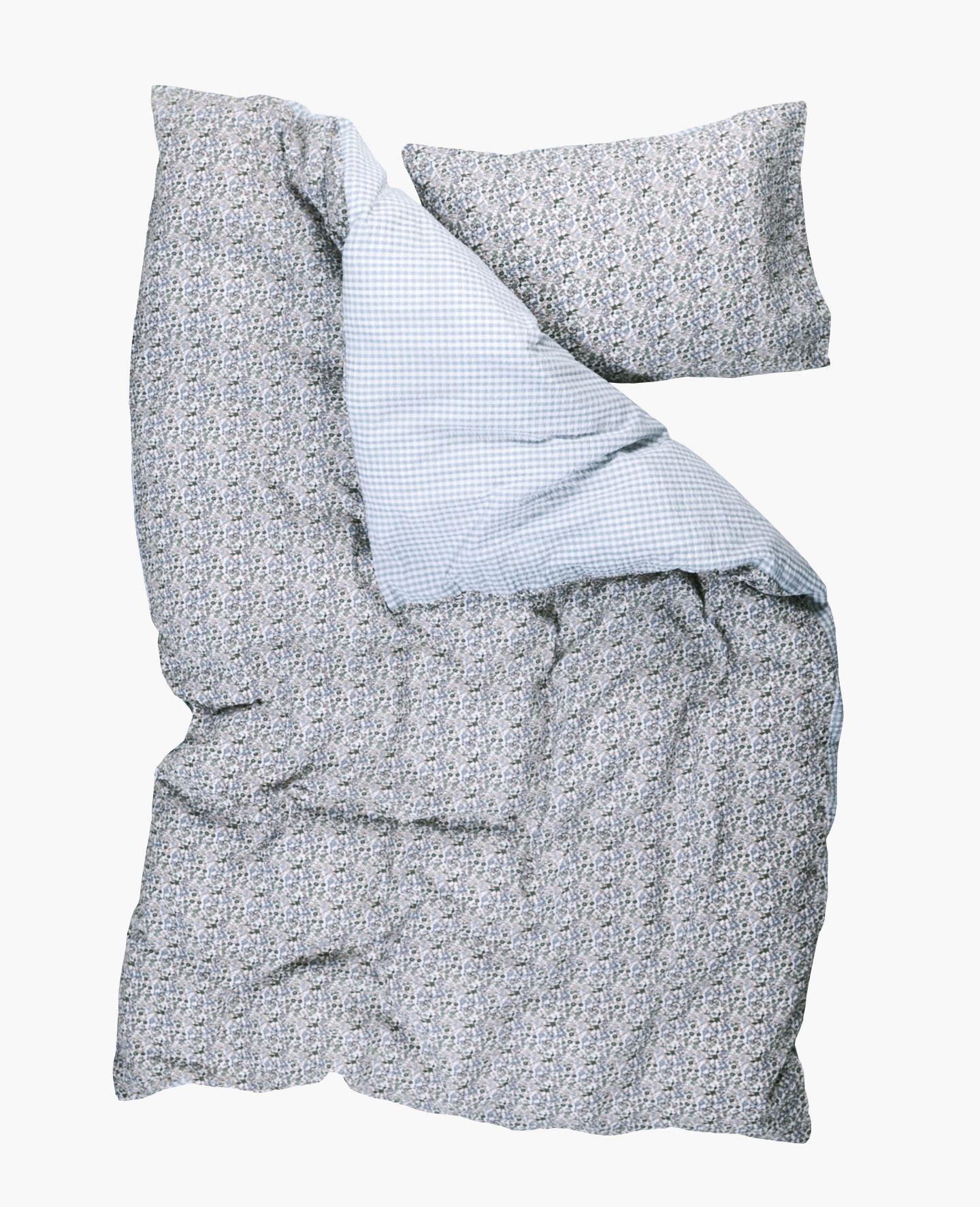 Pussilakanasetti kreppipuuvillaa moniväri/sininen - 2