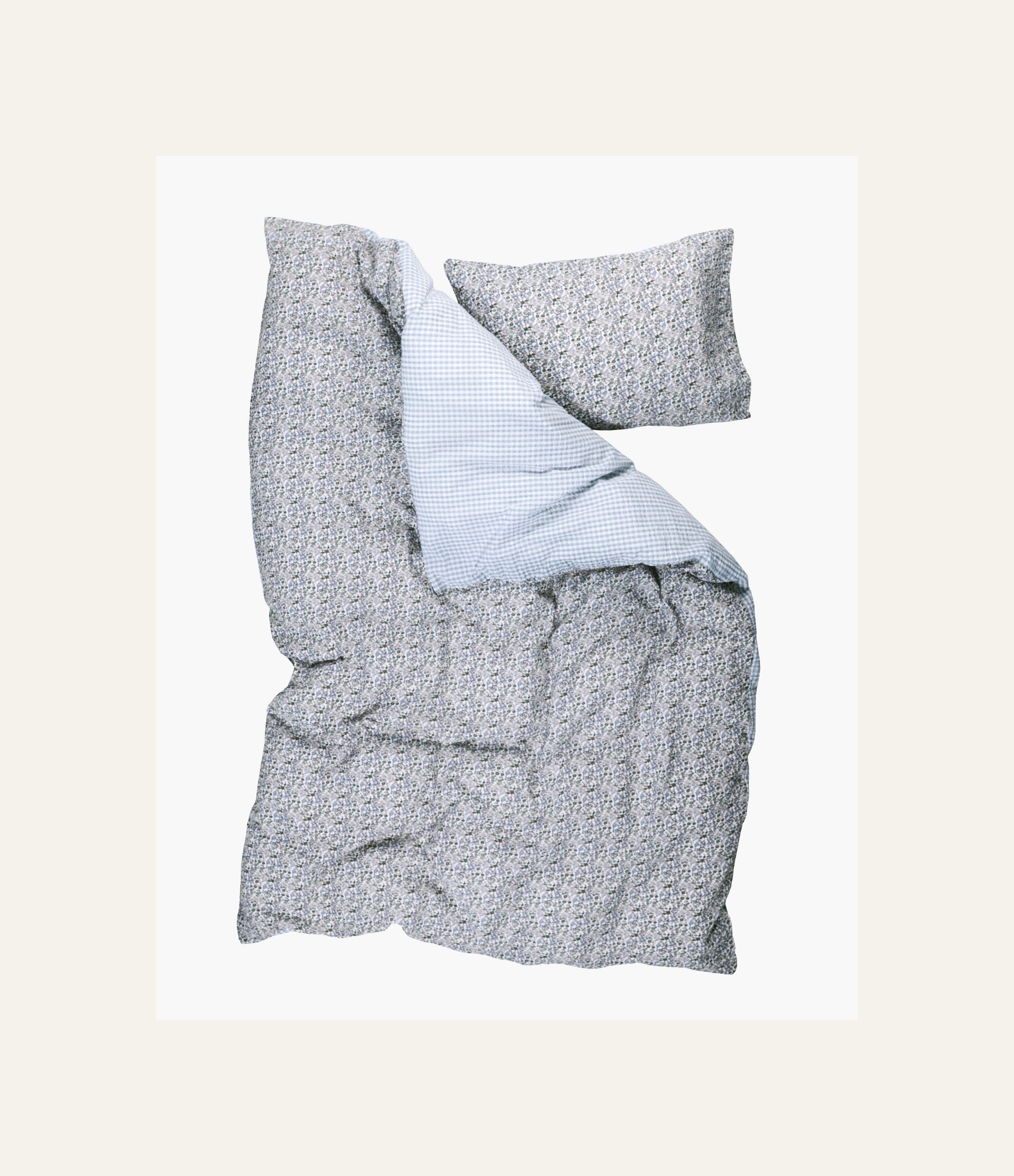 Pussilakanasetti kreppipuuvillaa moniväri/sininen - 2